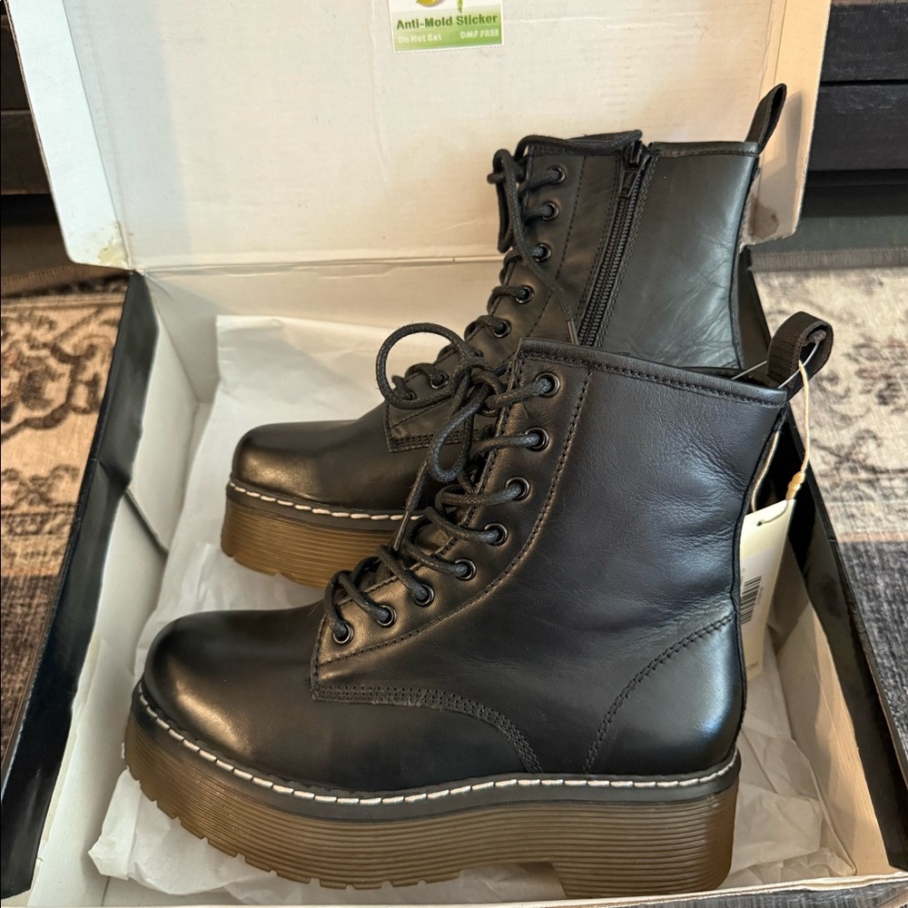 Faux leather boots